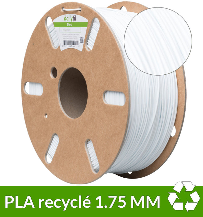 Filament recyclé PLA 1.75mm blanc 1kg - dailyfil — Filimprimante3D