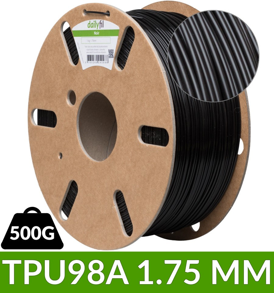 Flexible TPU98A dailyfil - Noir 1.75 mm 0.5kg