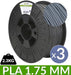 Lot de 3 bobines de PLA gris foncé 1.75 mm 2.3 kg - dailyfil