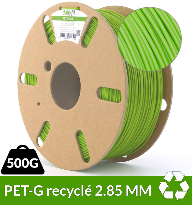 PET-G 2.85mm Recyclé Vert pomme dailyfil - 500g
