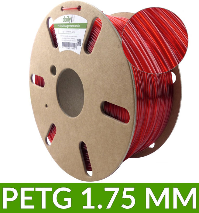 PET-G dailyfil 1.75 mm Rouge Translucide - 1kg