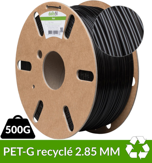 PET G Noir 2.85 mm recyclé 0.5kg - dailyfil