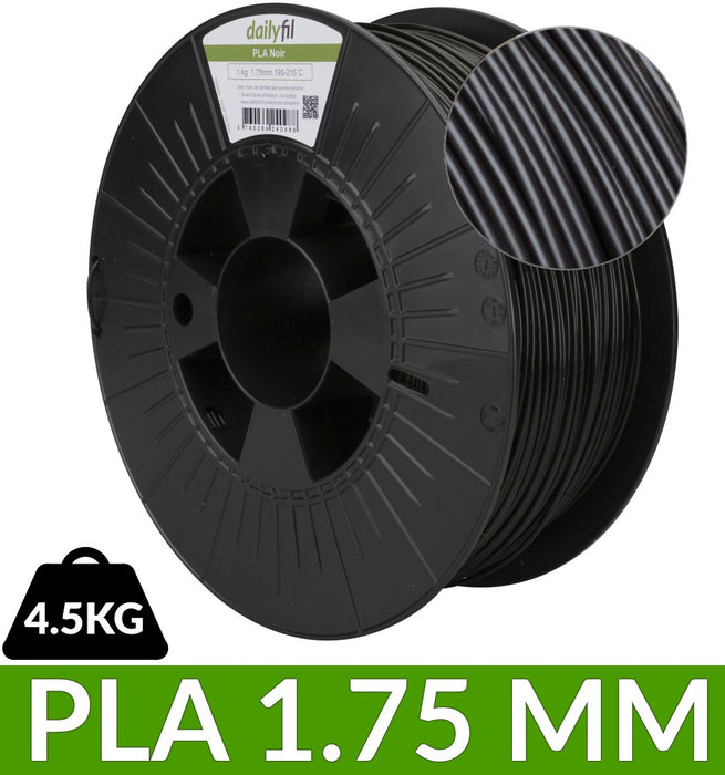 PLA 1.75 noir dailyfil grand format 4.5 kg