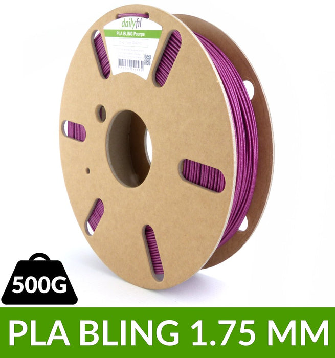 PLA BLING pailleté pourpre 1.75 mm dailyfil 500g