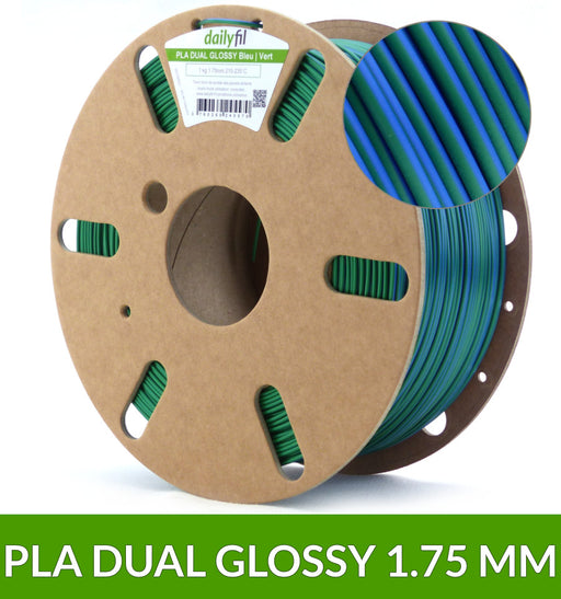 PLA DUAL GLOSSY Bleu | Vert dailyfil 1kg - 1.75 mm