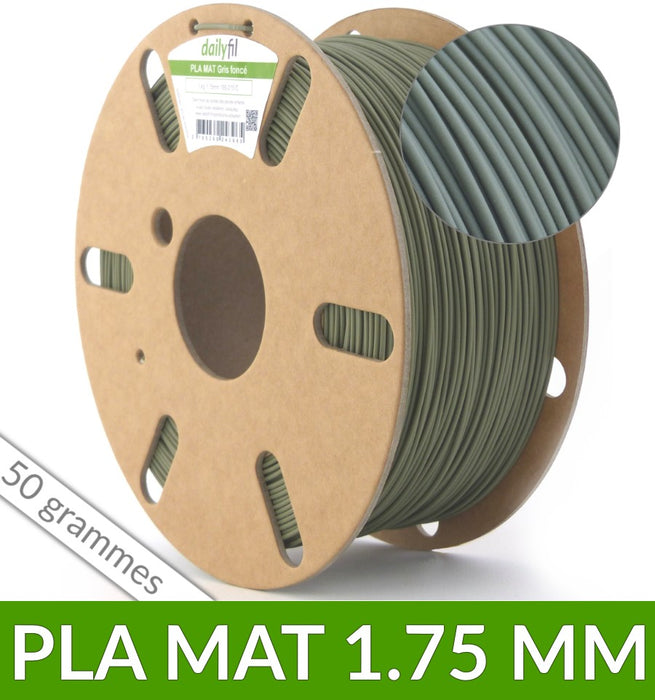 PLA mat 1.75 mm gris foncé olive dailyfil 50g