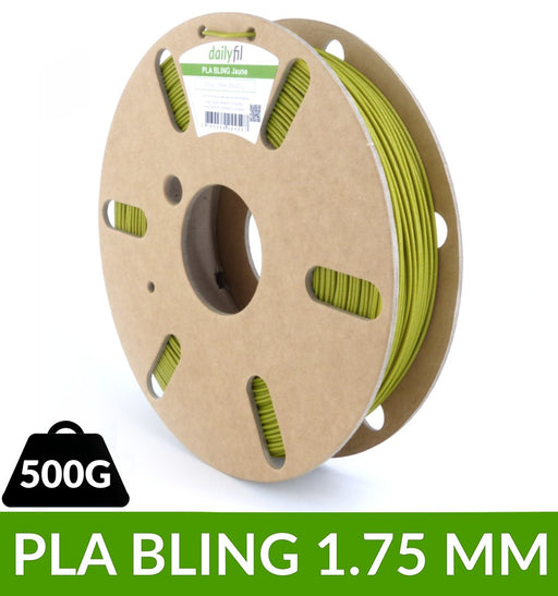 PLA pailleté BLING Jaune 1.75 mm 500g dailyfil
