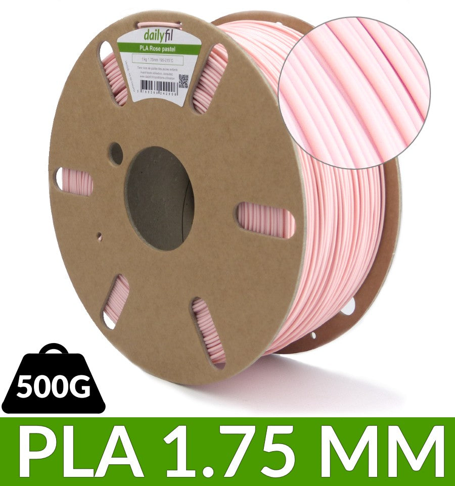 PLA rose pastel 500g 1.75 mm - dailyfil — Filimprimante3D
