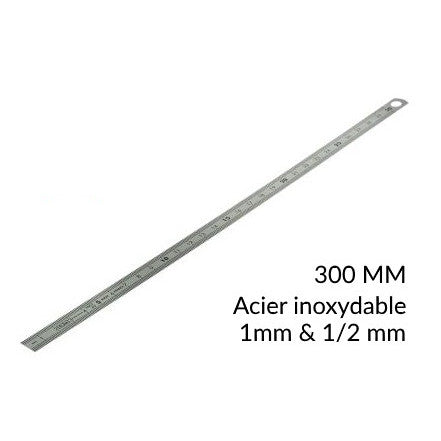 Réglet 300 mm 1mm & 0.5mm - Flexible & acier inoxydable