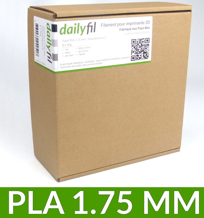 Test pack fil PLA 1.75 mm dailyfil - 6 x 50g
